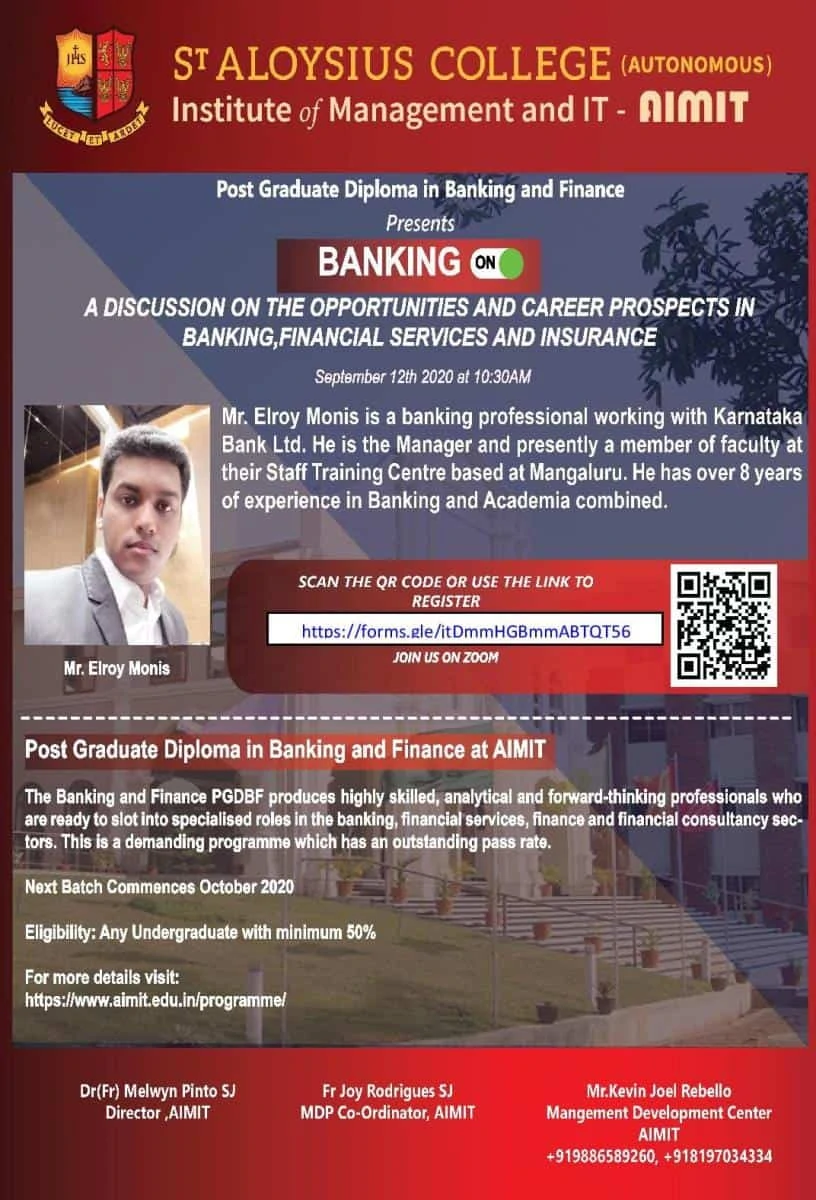 A discussion on the opportunities and career prospects in banking, financial services and insurance