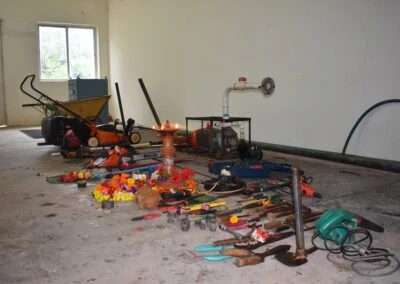 Machinery blessed as part of Ayudha Puja