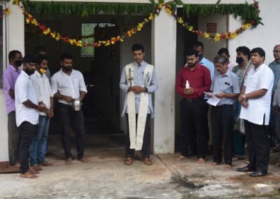 Machinery blessed as part of Ayudha Puja
