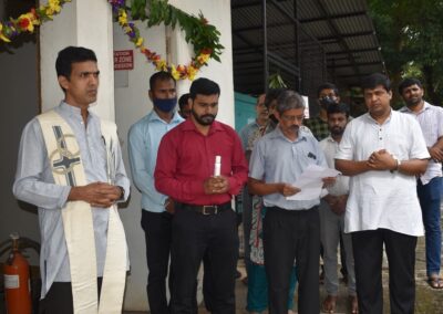 Machinery blessed as part of Ayudha Puja