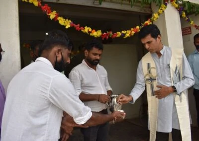 Machinery blessed as part of Ayudha Puja