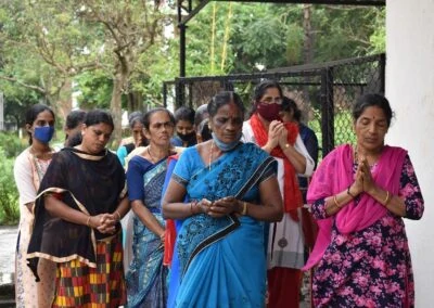 Machinery blessed as part of Ayudha Puja