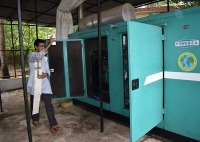 Machinery blessed as part of Ayudha Puja