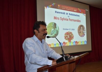Office Manager Sylvia Fernandes accorded farewell