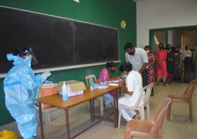 Students undergo COVID testing at AIMIT