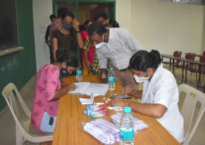 Students undergo COVID testing at AIMIT