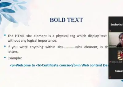 Five-day certificate course in web content design