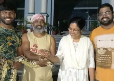 Two pythons rescued on the campus
