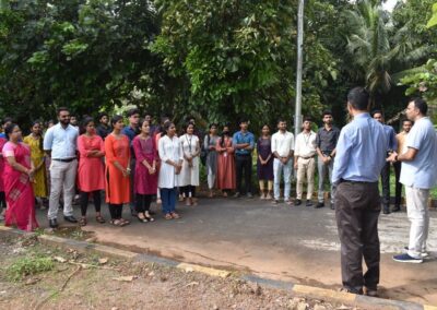 Eco Club members plant fruit-bearing saplings