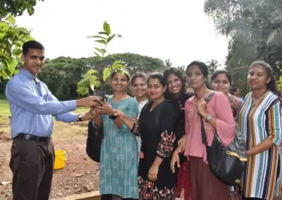 Eco Club members plant fruit-bearing saplings