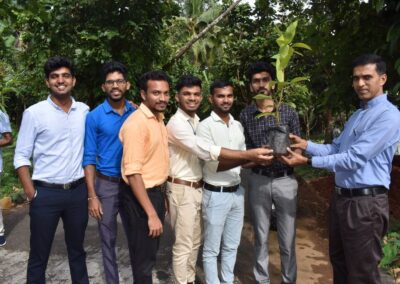 Eco Club members plant fruit-bearing saplings