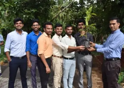 Eco Club members plant fruit-bearing saplings