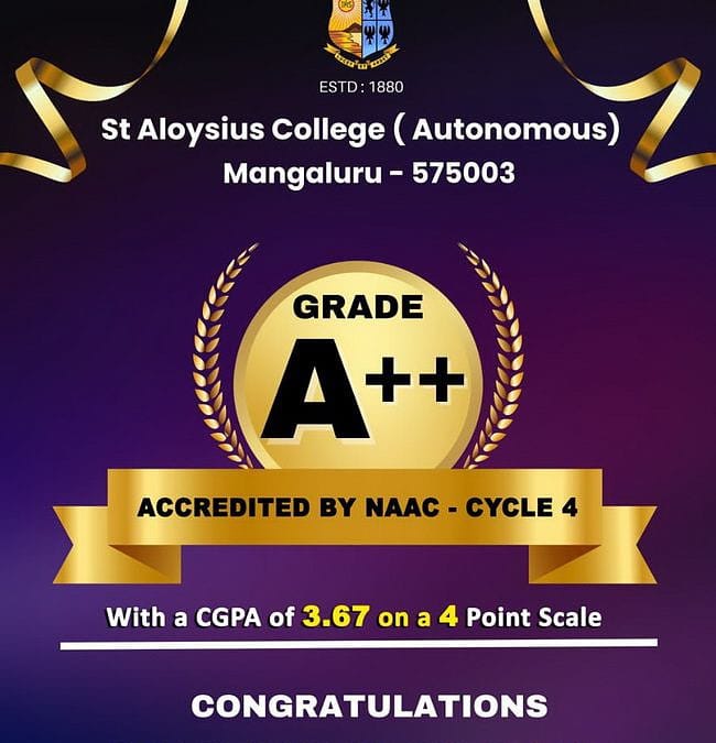NAAC accreditation: St Aloysius College (Autonomous) receives A++ grade