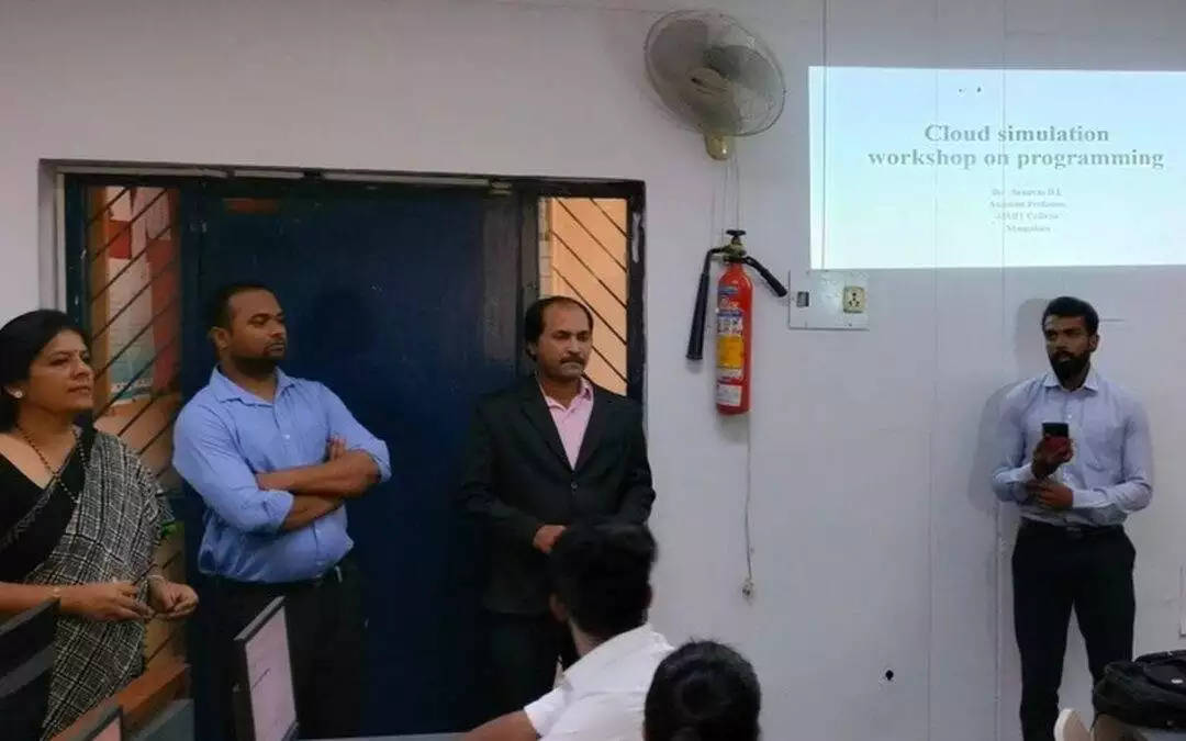 Srinivas BL resource person on cloud simulation at AIMS Institute