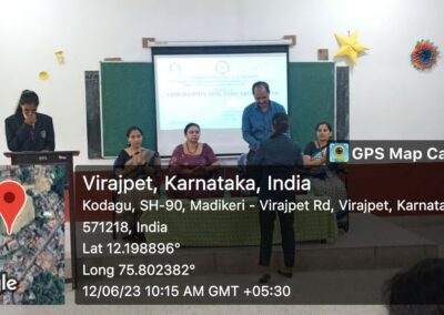Srinivas BL resource person at St Anne’s, Virajpet
