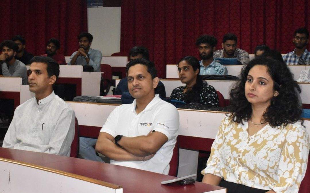Niveus officials at MSc Soft Tech inauguration; interact with students