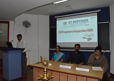 Inauguration of Ph D Course work 2024-25 was held in St Aloysius (Deemed to be University) AIMIT Centre