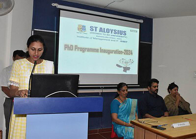 Inauguration of Ph D Course work 2024-25 was held in St Aloysius (Deemed to be University) AIMIT Centre