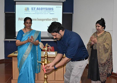 Inauguration of Ph D Course work 2024-25 was held in St Aloysius (Deemed to be University) AIMIT Centre