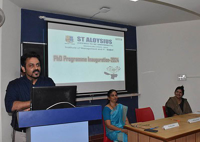 Inauguration of Ph D Course work 2024-25 was held in St Aloysius (Deemed to be University) AIMIT Centre