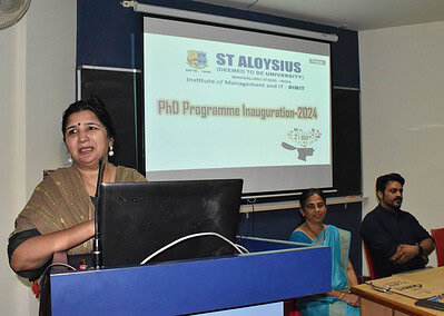 Inauguration of Ph D Course work 2024-25 was held in St Aloysius (Deemed to be University) AIMIT Centre