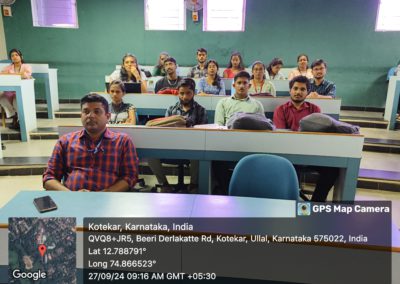Department of Bioinformatics, AIMIT Centre hosted a Guest Lecture by Alumni, Mr Jithin Jose Mathew