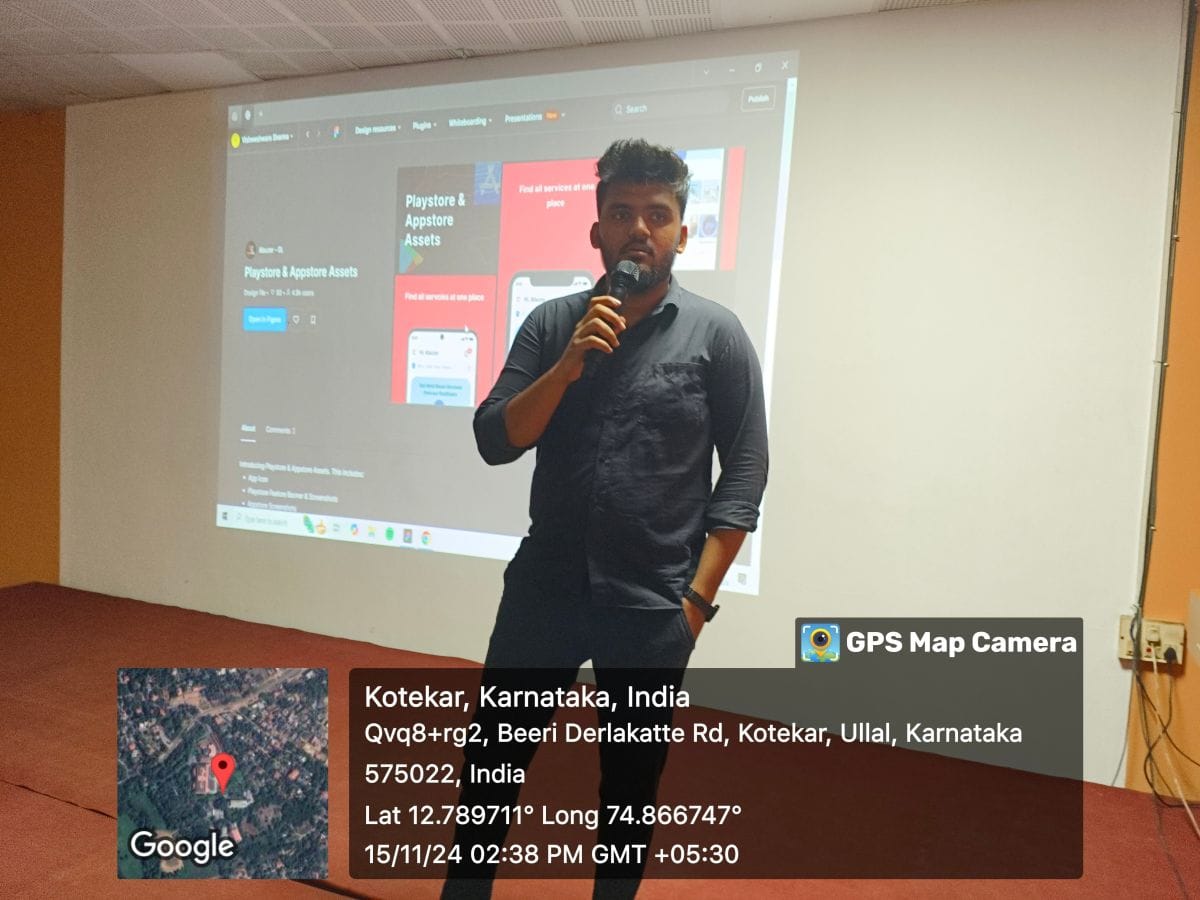 Placement cell hosted a session on UI/UX for final year at St Aloysius (Deemed to be University) AIMIT Centre Campus